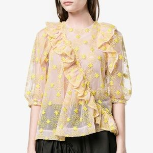 Simone Rocha Floral Embroidered Blouse